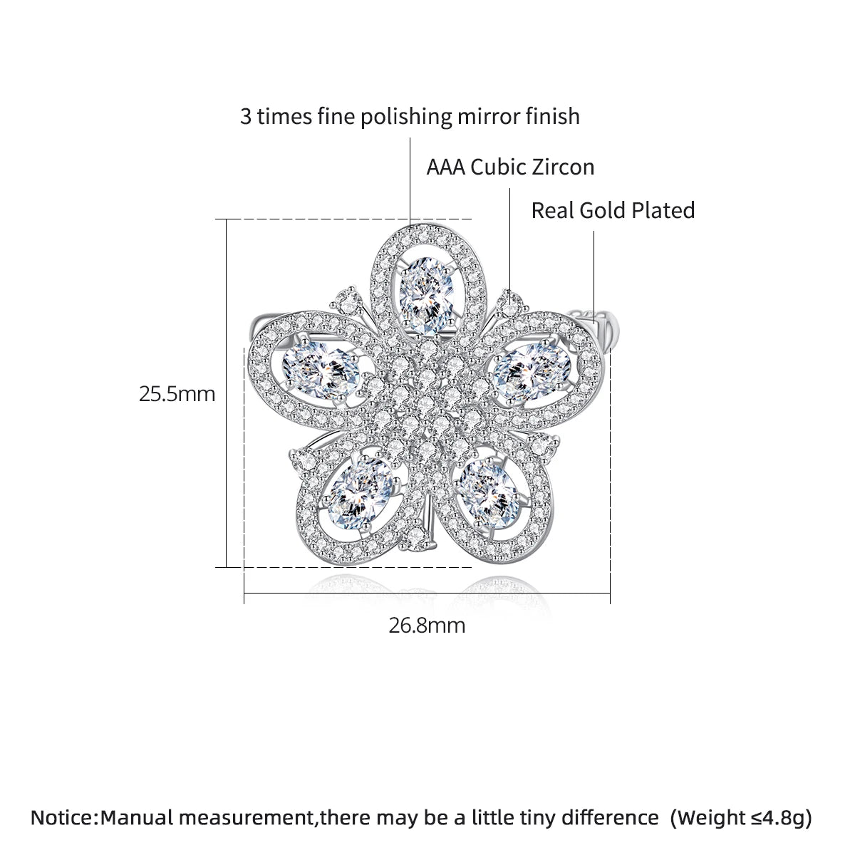 LUOTEEMI Luxury Flower Design Personalized Brooch for Women Stunning Cubic Zircon Girl Bridal Wedding Engagement Brooches Pin